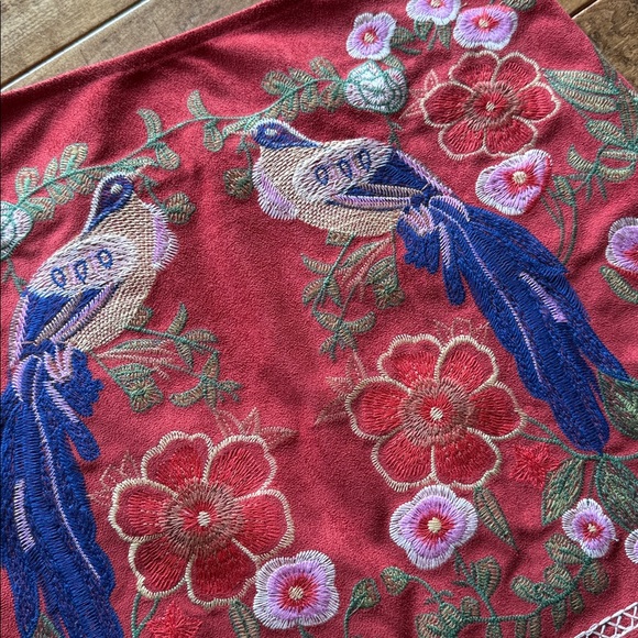 altar’d state Vermillion Suedeed  Embroidered Skirt - Picture 2 of 13